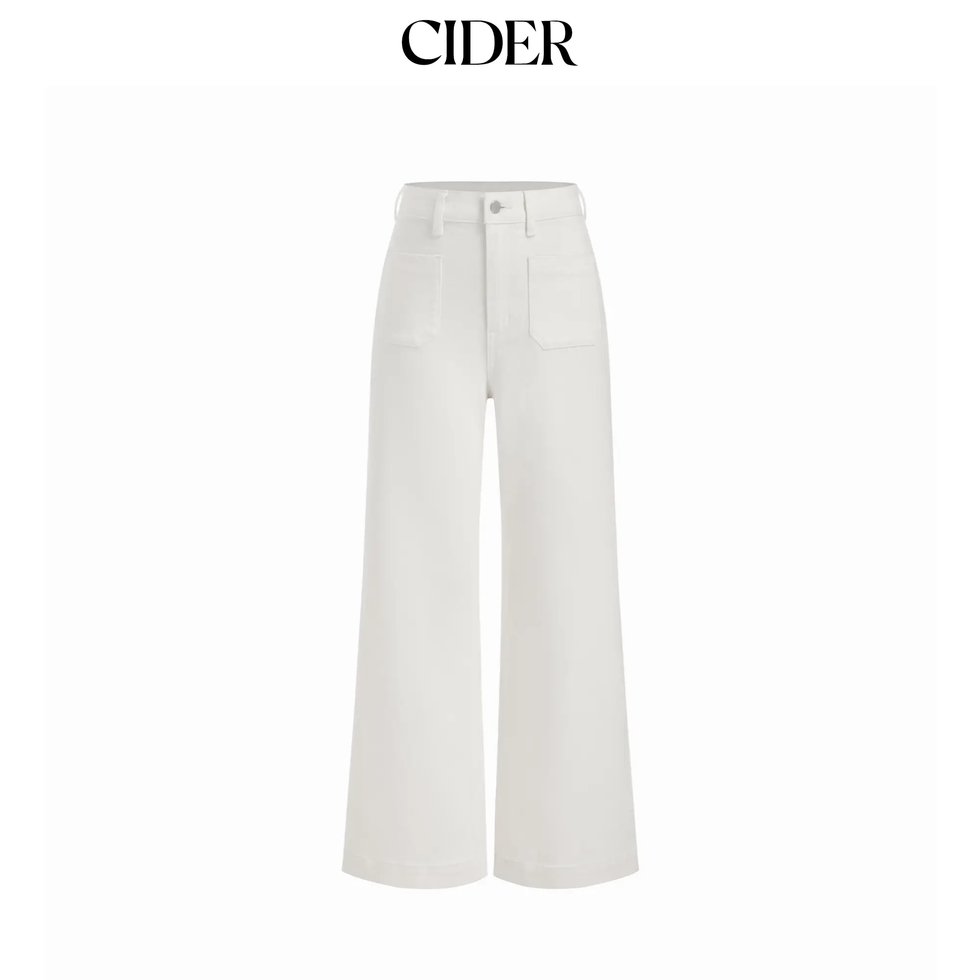 Cider High Stretch Denim Mid Rise Straight Leg Trousers