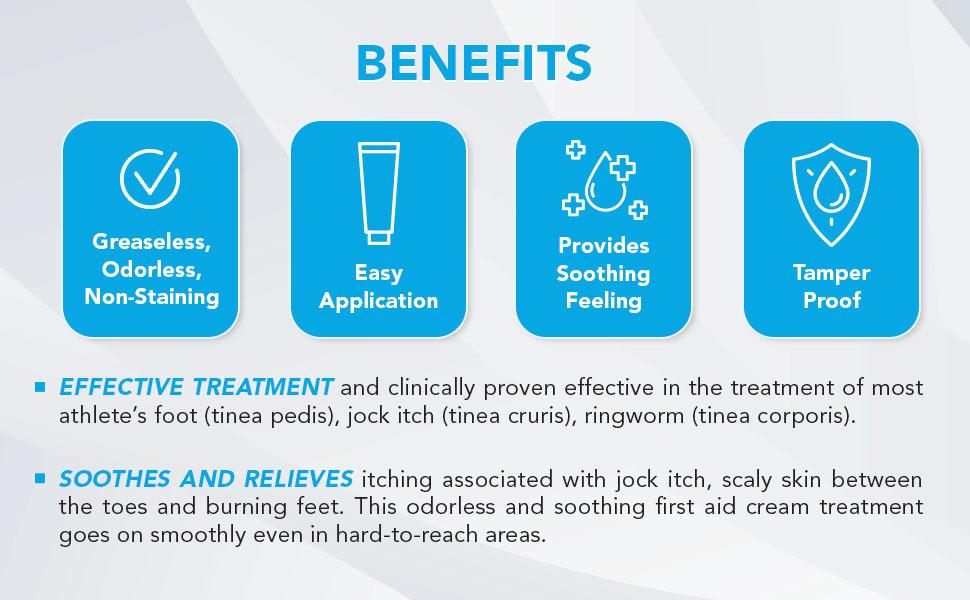 Miconazole Nitrate 2% Antifungal Cream 1.0 oz. (4 Pack), Cures Most Athlete’s Foot, Jock Itch, Ringworm, Compare to Leading Brand