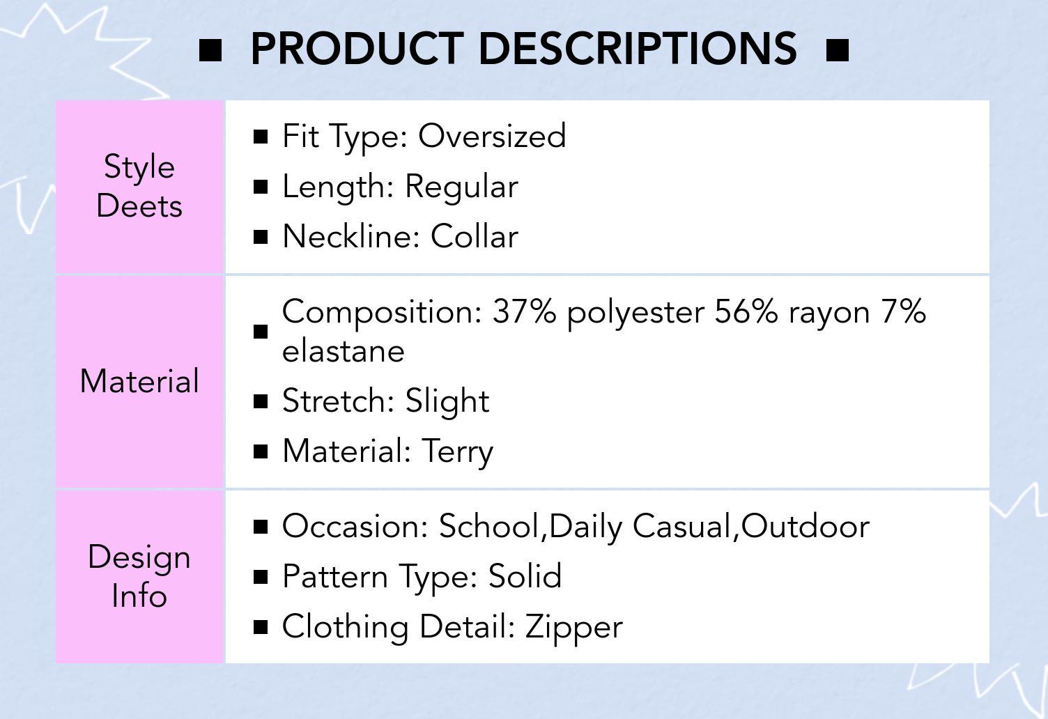 Cider [2 colors, size 2-26] Terry Collar Zipper Sweatshirt