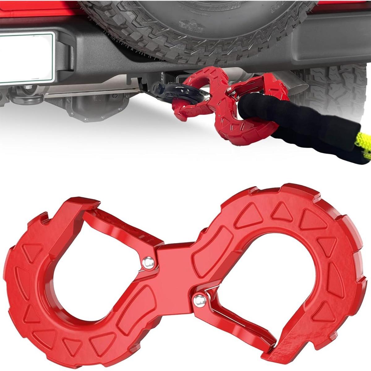 Heavy-Duty Forged S-Type Winch Hook, Dual Recovery Shackle with Anti-Slip Lock, 4x4 Off-Road Towing Hook for Truck/SUV/Jeep