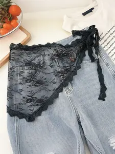 1pc Floral Lace Triangle Waist Sash, Belts for Dresses, Versatile Fashion Accessory, Minimalist Style, Perfect for Outdoor Wear and Wedding Dresses