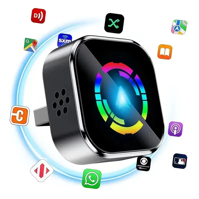 2026 Wireless Carplay Adapter for iPhone/android, Fast Connection, Hands-Free Call, Bluetooth-compatible Audio Streaming, Metal Enclosure Design