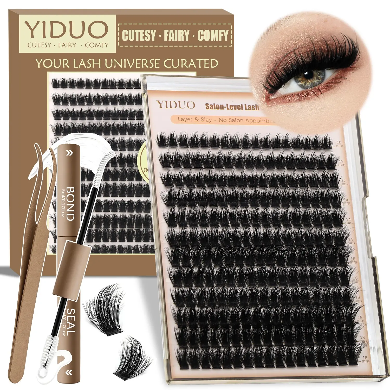 YIDUO Spiky Slay Manga Lash Clusters With Spikes Pre-Spikes Wispy Cluster Eyelash Extensions Volume Anime Eyelashes Clusters Reusable Faux Mink Fairy Individual Lash Extension D Curve 12-18mm 204 Pieces - Cosmetic, Makeup