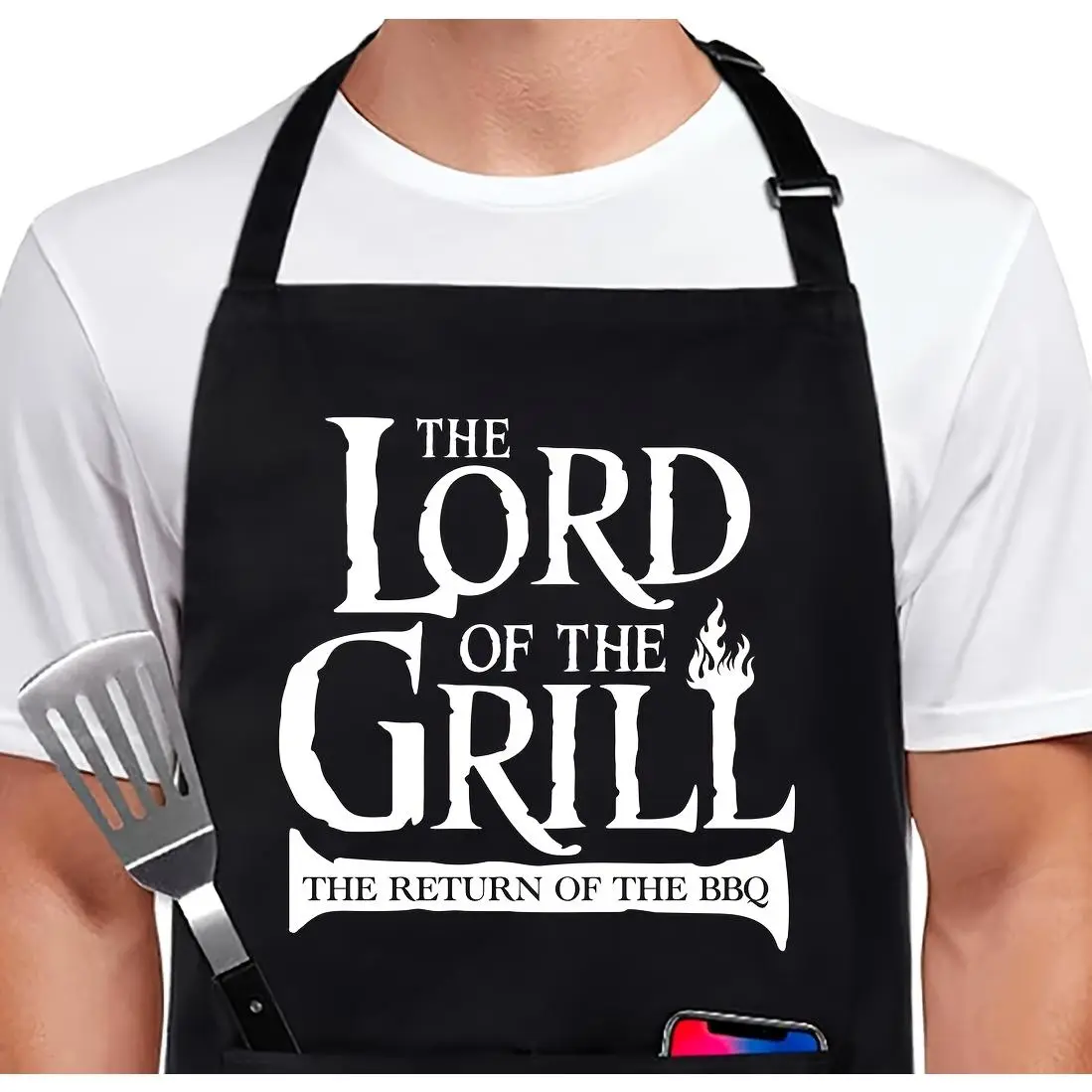 1pc Classic Design Printed Apron, Easy Criss Cross Apron With 3 Pockets For Kitchen Home Restaurant Coffee Shop Barbecue, Men'S Workwear And Protective Clothing - Birthday Housewarming Christmas Thanksgiving Gift