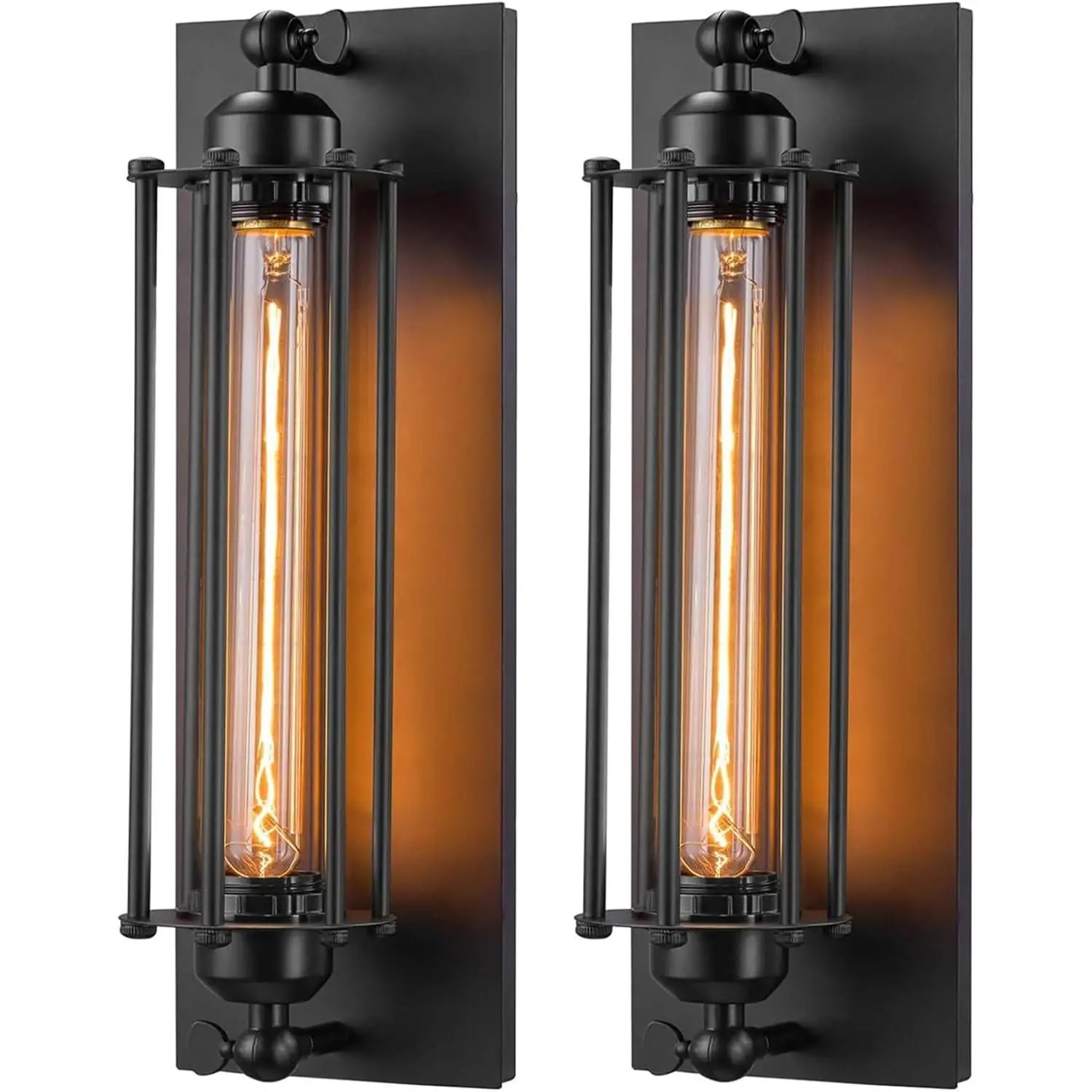 Industrial Black Wall Sconces Antique Wall Light Fixtures for Bedside, Bar, Restaurant, Hallway, Indoor & Outdoor Decor, E26/E27 Bar Lights, UL Approved, 2 Pack