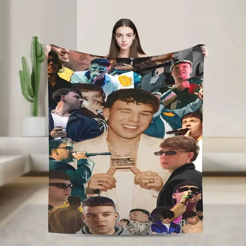 Rapper Quevedo Spanish Singer Flannel Blanket Warm Soft Bedding Throws for Home Decor Airplane Travel Bedspread Sofa Bed Cover