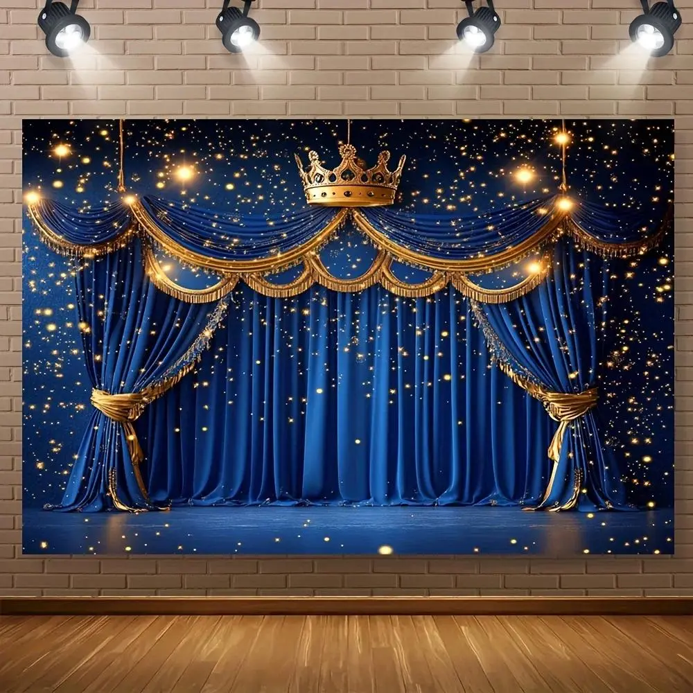 Royal Crown Party Backdrop Background Cloth, Golden King Tapestry Wall Hanging Photography Background Premium Polyester Fabric, Birthday Celebration Decor, Wedding Event Setup, Festival Party Prop, Photo Studio Background, Luxury Decoration