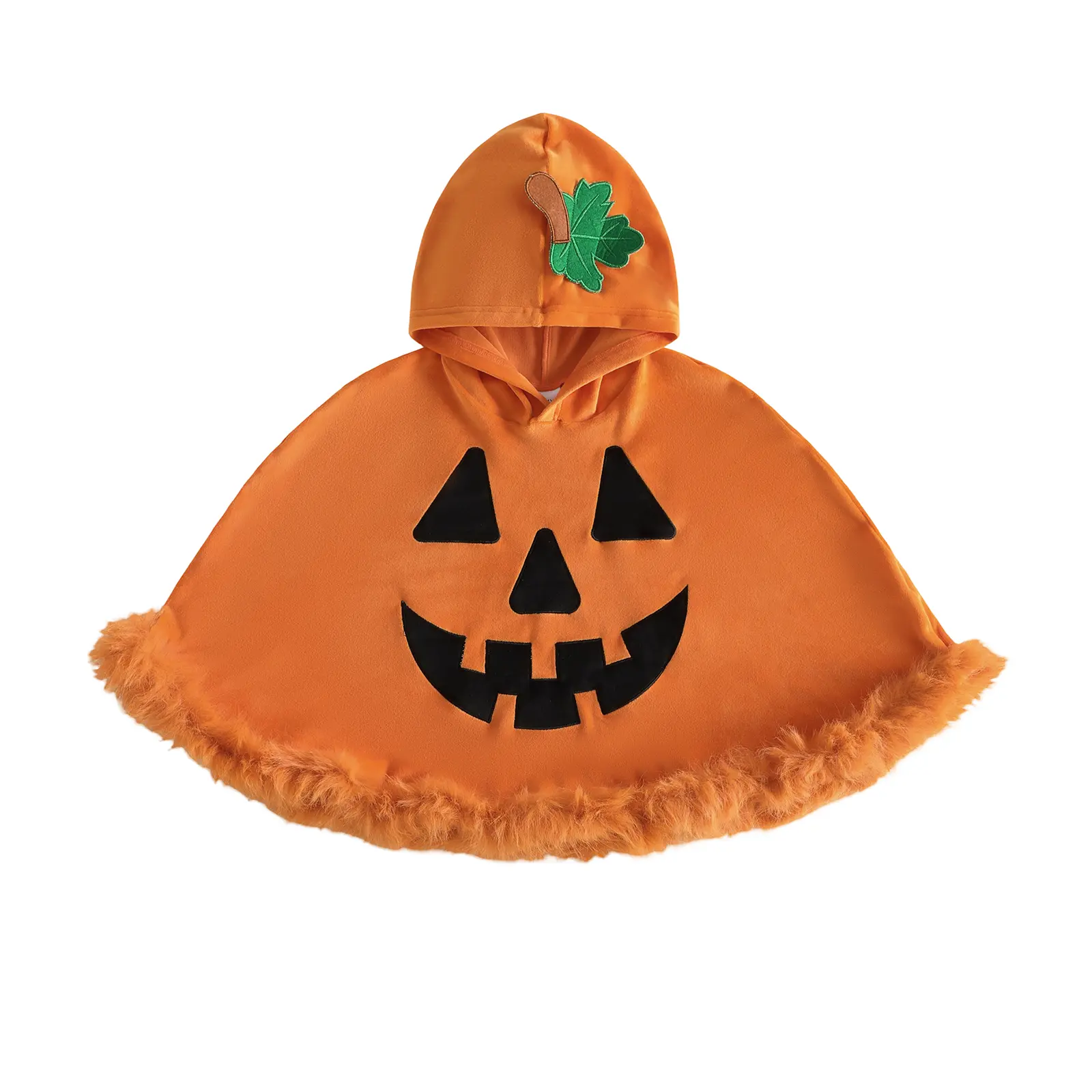 Babamoon Toddler Infant Baby Girl Halloween Cape Hooded Plush Trim Hem Pumpkin/Ghost Poncho Cloak
