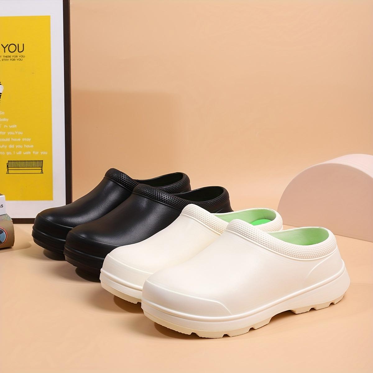 Women's High-Quality EVA Chef Shoes, Nursing, Medical Care, and Food Service Non-Slip Comfortable Work Shoes, with Toe, Black and White Options, Nursing Shoes |       Solid color design |       Durable footwear, high-quality shoes