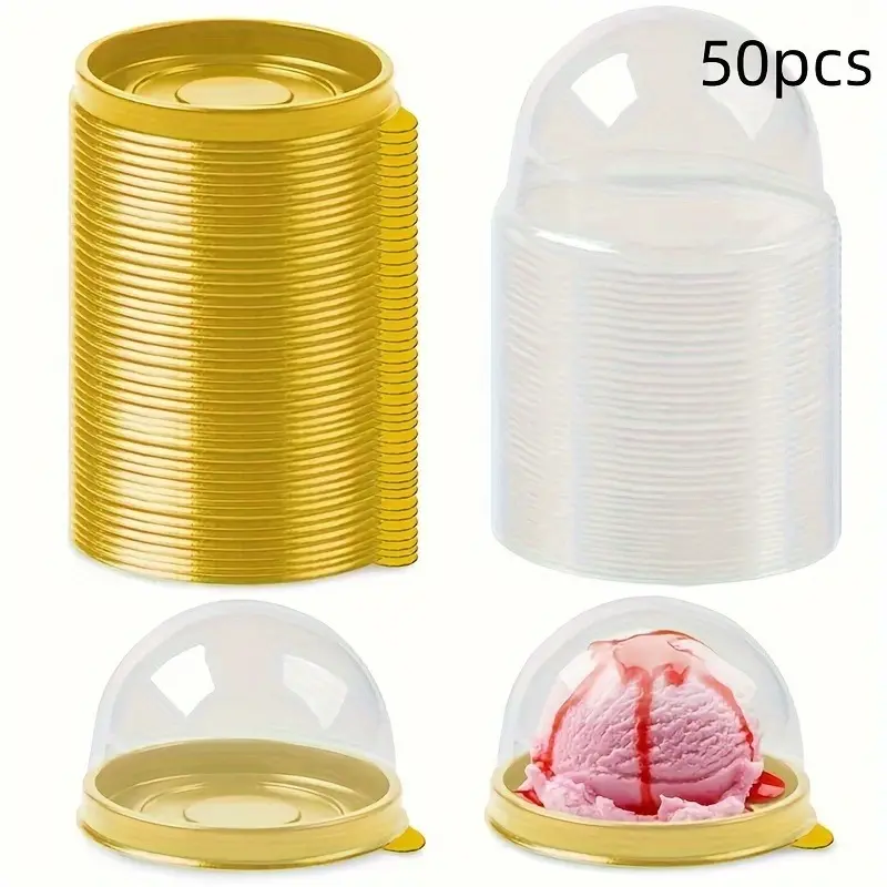 50 reusable paper cupcake holders, round mooncake molds for Mid-Autumn Festival, cookie boxes with transparent lids, suitable for Christmas, Halloween, weddings and birthdays, as well as kitchen organization and storage solutions, kitchen tools, Bakeware