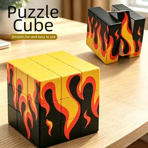 3x3 Fire Cube Puzzle, Flame Puzzle Cube Toy, 3x3x3 UV Printed Cube, Ideal for Beginners, Collectible Souvenir, Best Holiday Gift