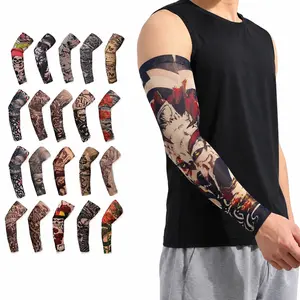 10Pcs Unisex Temporary Tattoo Cooling Arm Sleeves| UPF 50+ UV Protection Sleeves| Stretchy Nylon Spandex for Cycling Fishing Golf Hiking Biker Outdoor Sports