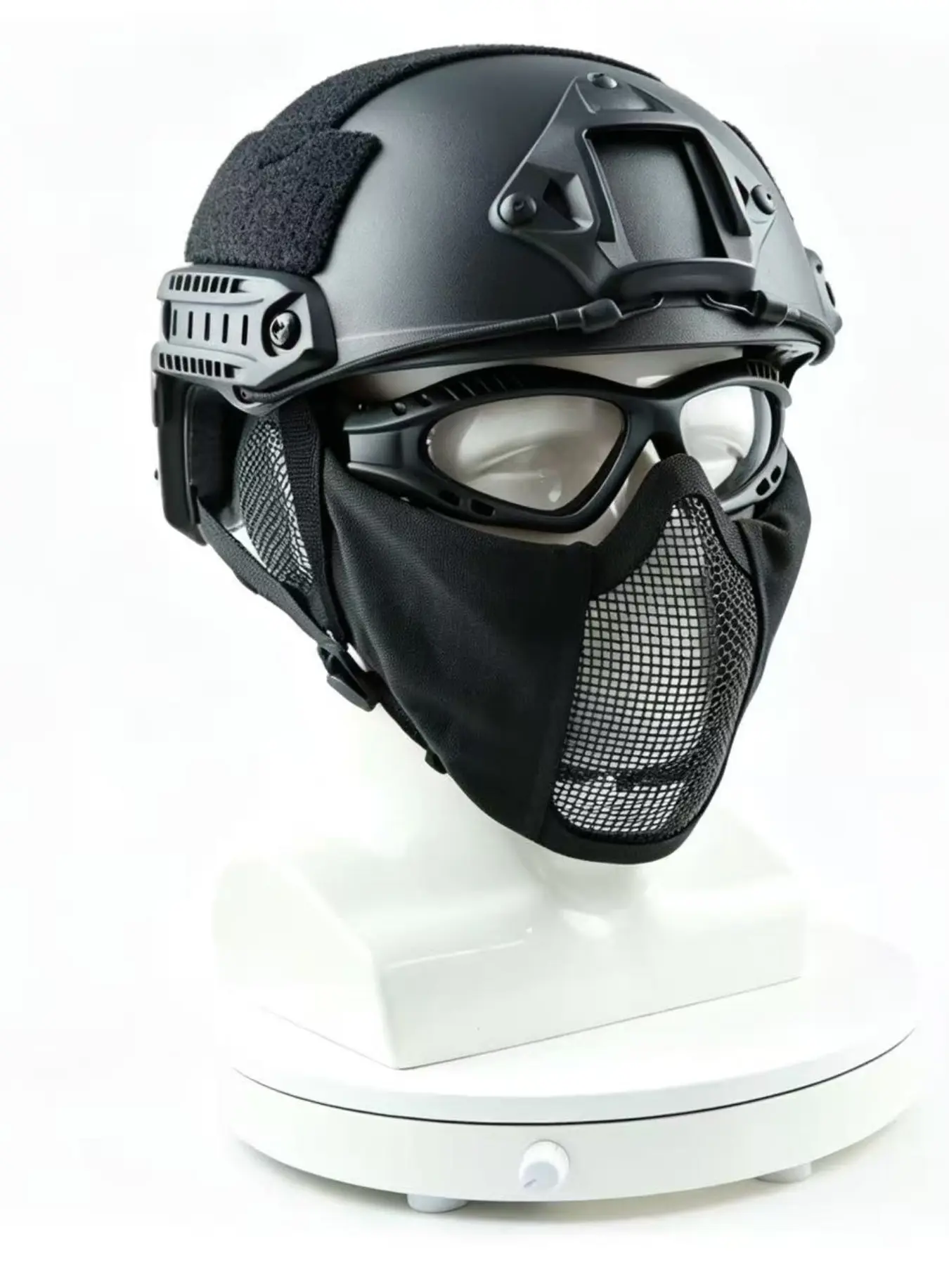 3-Piece Tactical Helmet Set with Full Face Mask, Breathable Mesh Outdoor Sports Gear, Cosplay Game Props, Film Costume Accessories