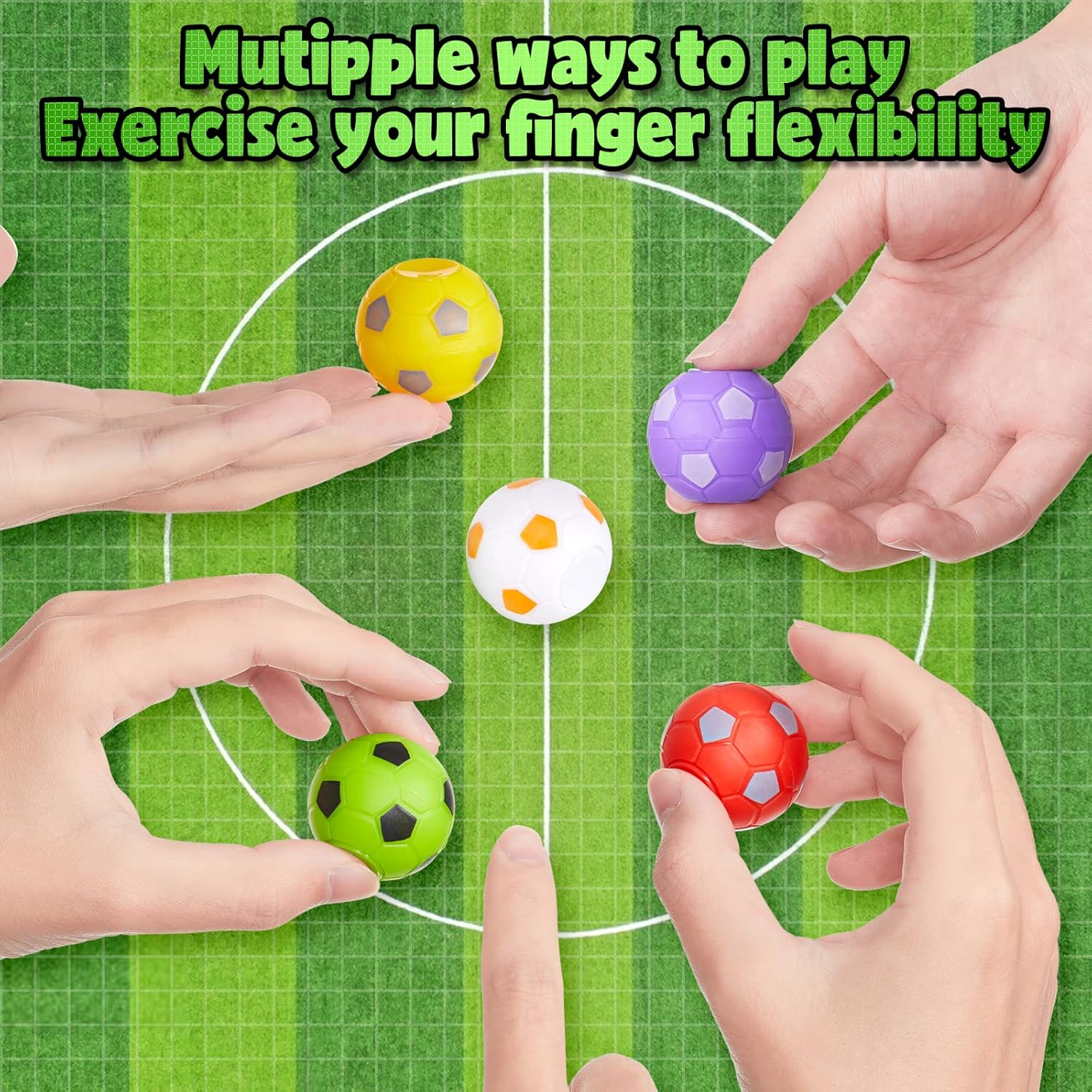 12PCS Fidget Spinners Soccer Ball Toy for Kids Stress Ball Desk Toy Party Favors Goodie Bag Stuffers Kids Adults gifts