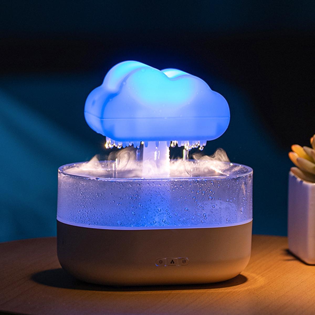 Rain Cloud Essential Oil Diffuser USB Powered, Simulated Rain Drops, Seven Color Lights, Ultrasonic Mist Humidifier for Home, Office Bedroom Holiday Atmosphere Gift
