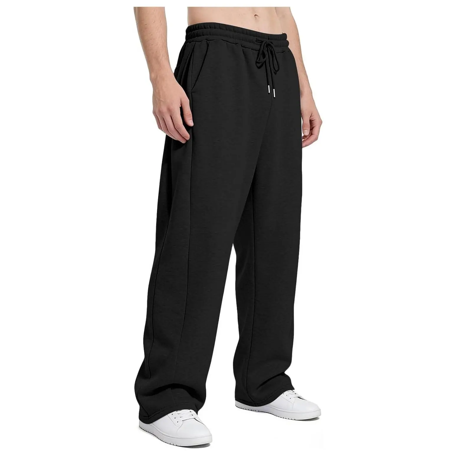 Men's Heavyweight Fleece Joggers Loose Fit Sweatpants with Pockets Drawstring Lounge Athletic PantsGift