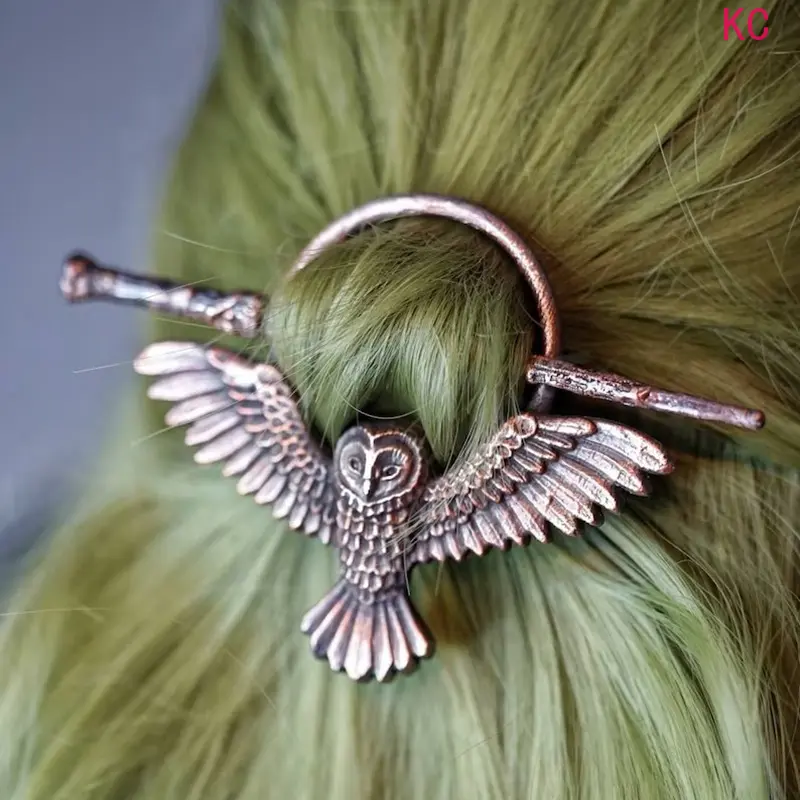 Gothic Vintage Oversized Owl Hair Stick, Nordic Viking Unique Hair Accessories For Women Daily Styling