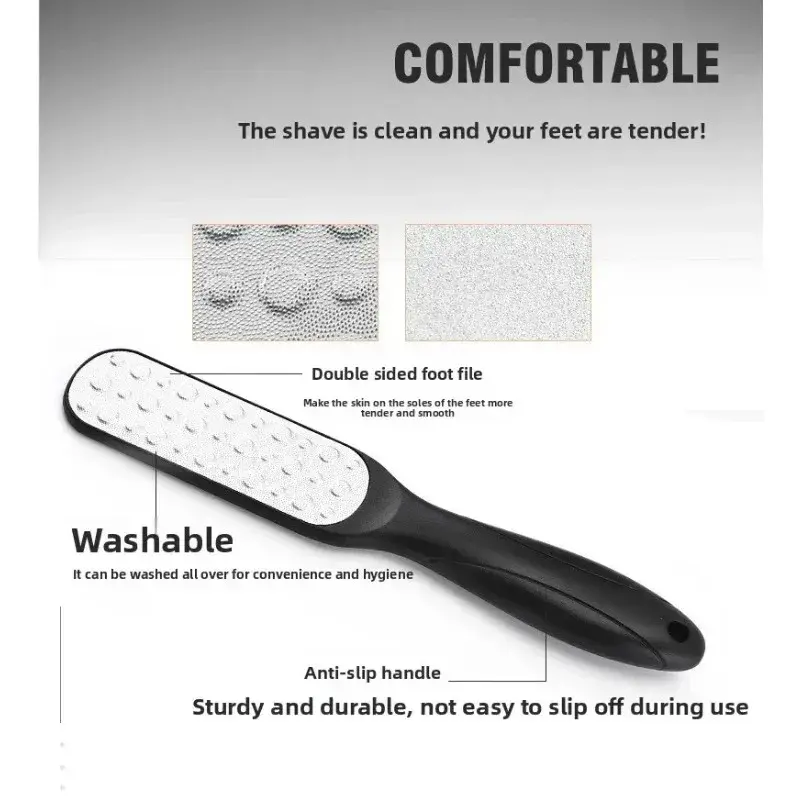 1 double-sided foot brush grinding tool, stainless steel foot file, descaling tool, large-sized bathroom foot file, Foot Callus Remover
