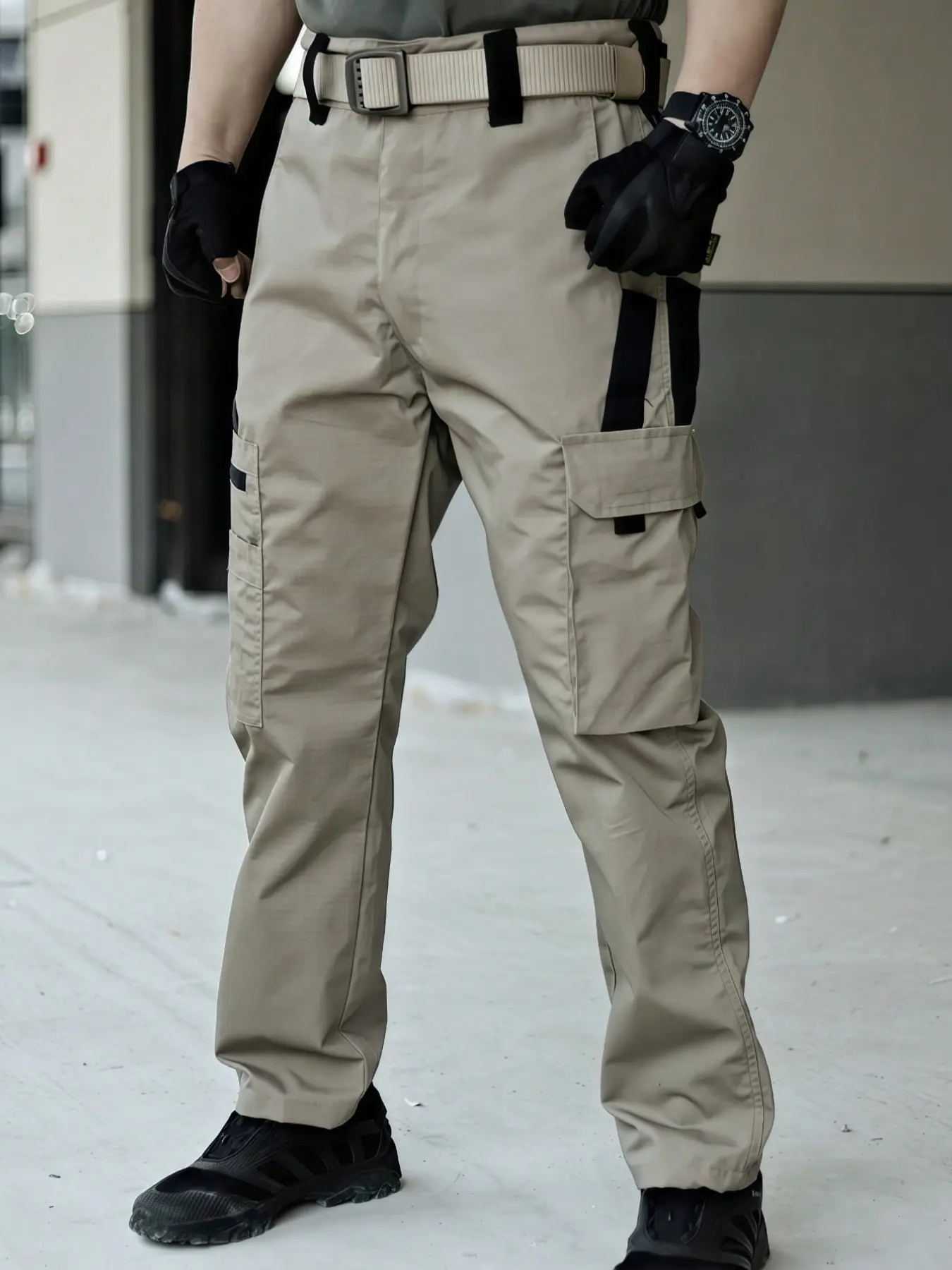 Men's Summer Tactical Pants, Casual Fitted Pockets, Fashionable Military Training Pants, Quick-Dry Outdoor Workwear, Durable Multi-Functional Pants for Hiking, Fishing, Camping, Casual Trousers
