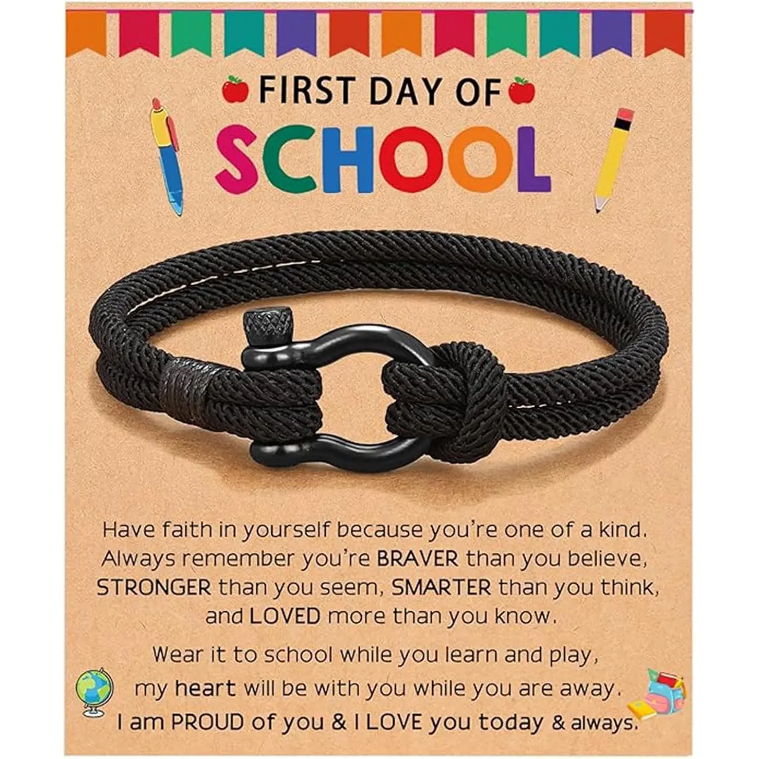 Synthetic Repro Safe Boys' Bracelet - Teen Boy Gift for Son, Grandson, Nephew for Birthday, Graduation, Christmas