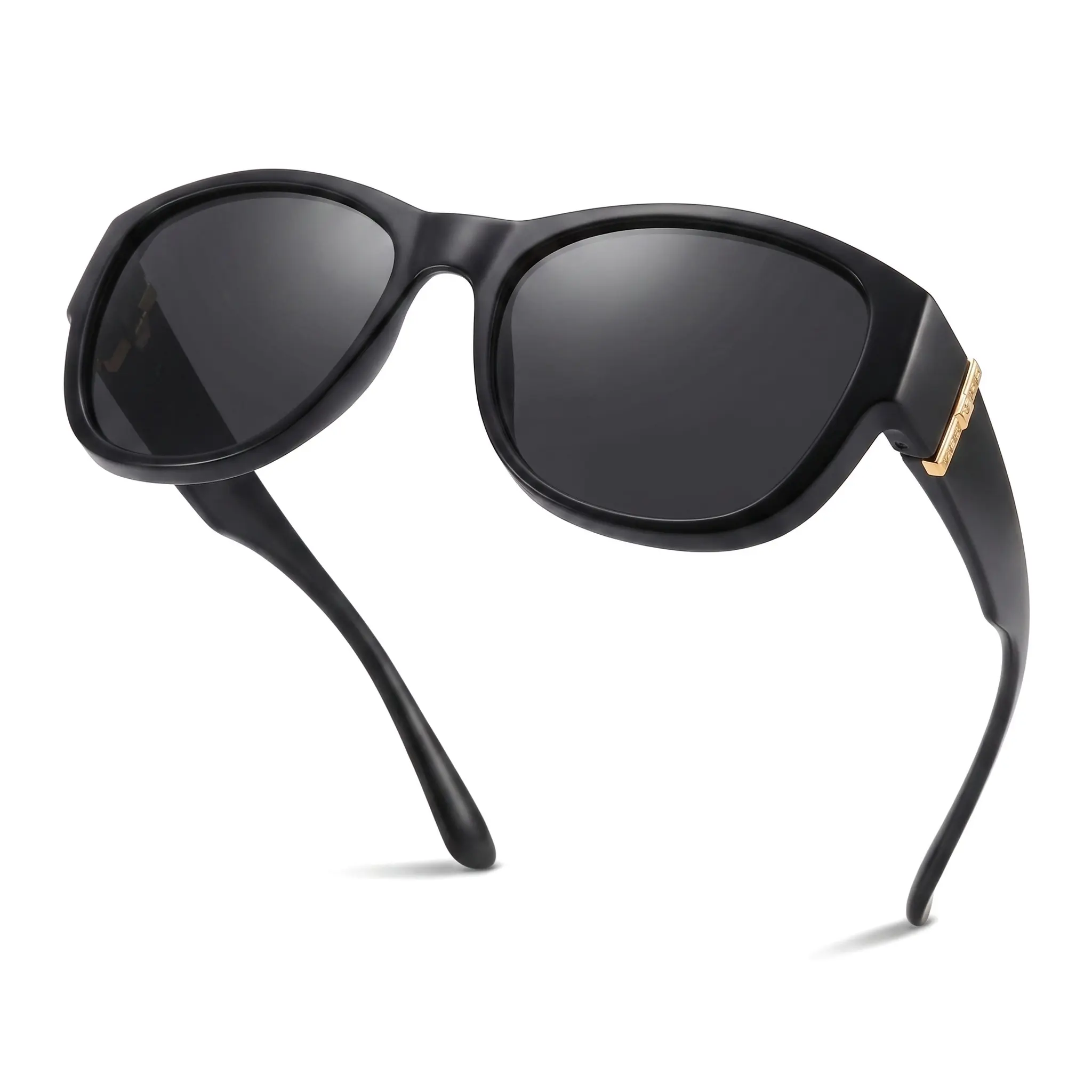 Polarized Clip On Sunglasses For Women UV400 Protection TAC Lens Square Frame Fit Over Glasses Commuting Driving Travel Essential
