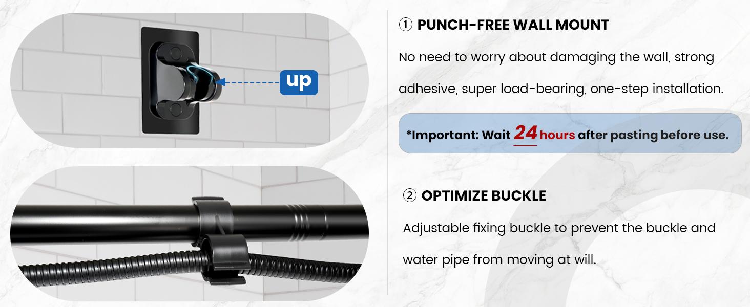 Dual Shower Head for Couples, Double Shower System for Two People, 6+3 Adjustable Spray Modes-High Pressure Tandem Showerhead with 31.5~80.7" Extendable Rod / 78.7" Long Hose, Easy Install