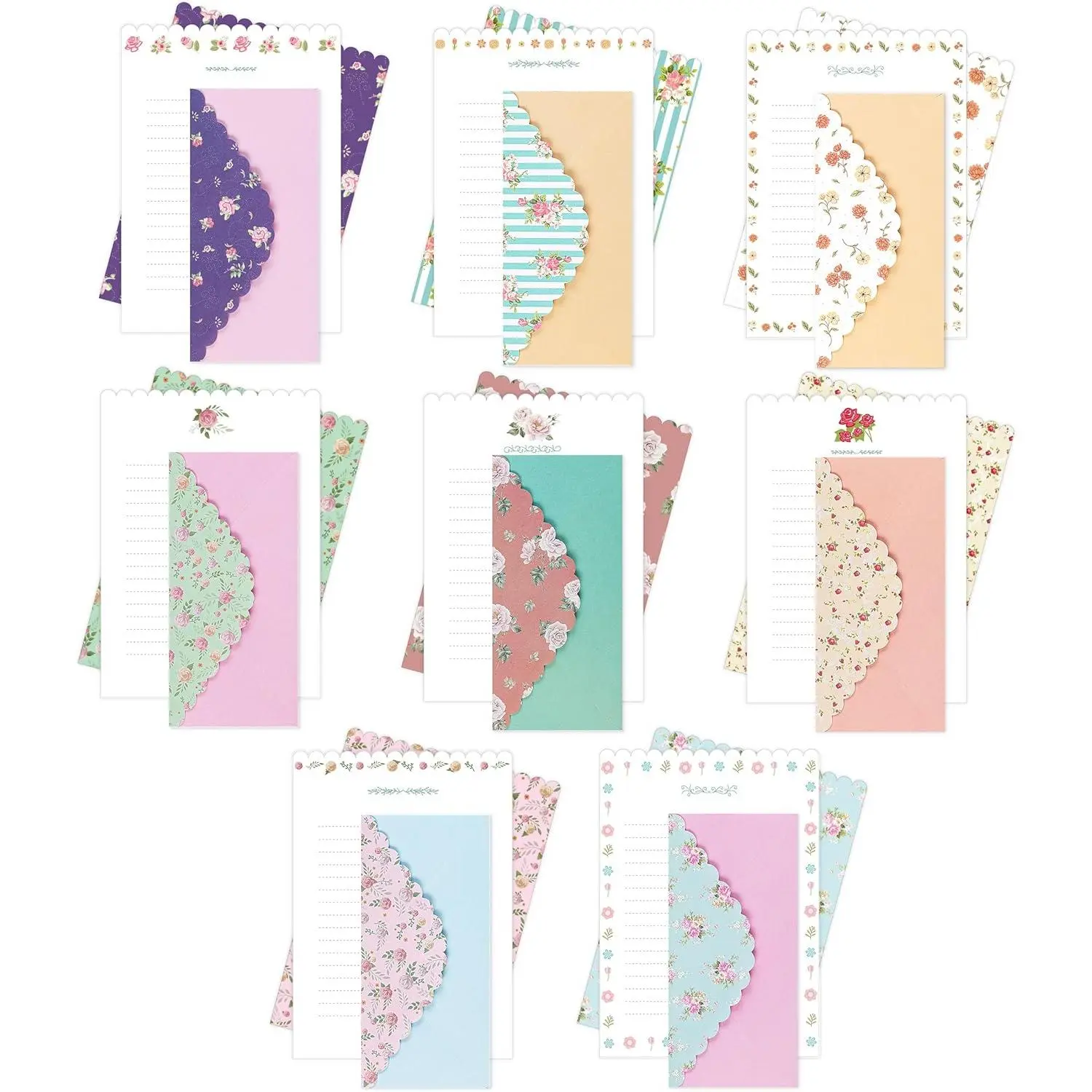 - Stationery Writing Paper Set with Envelopes, 7.5" x 10.2" | 32 Letter Sheets & 16 Envelopes, Smooth Printable Letter Paper for Handwritten Notes, Personal Letters, Invitations