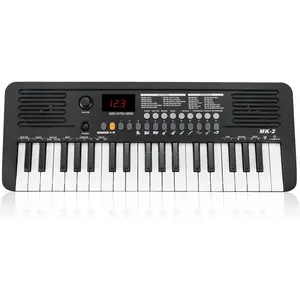 MK-2 37   Keyboard Piano, Portable Small Keyboard with 40 Songs, 200 Sounds, with MIDI Function, LED Display &  Speakers, Compact Mini  Piano for /Beginners (Black)
