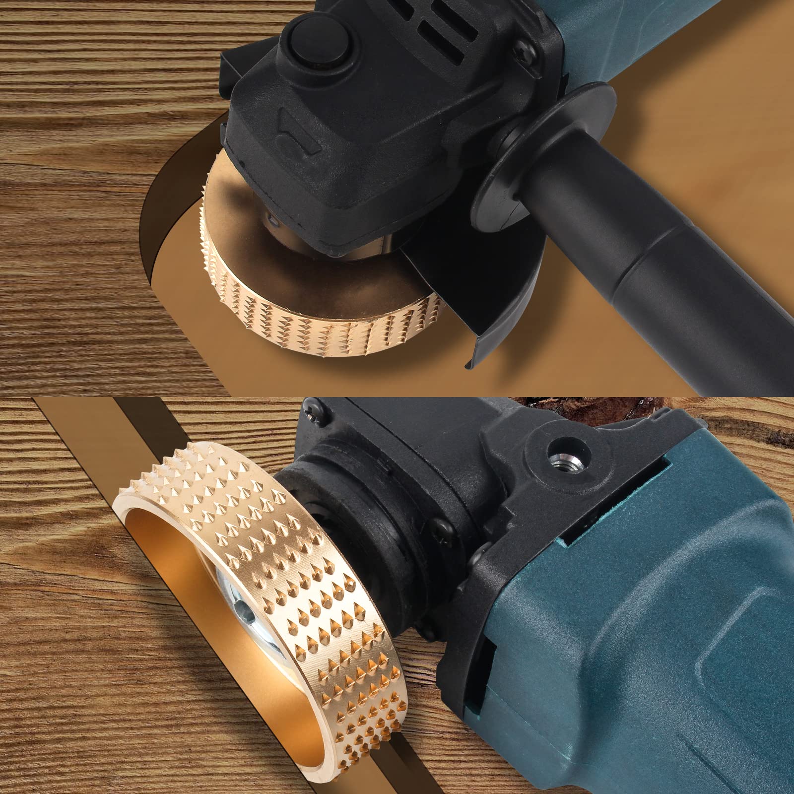 5PCS Angle Grinder Wood Carving Disc Set, with 5/8 inch Arbor 4 and 4 1/2 Angle Grinder Attachments , Stump Grinder Tool Grinding Wheel Shaping Disc for Wood Cutting, Grinder Cutting Wheel