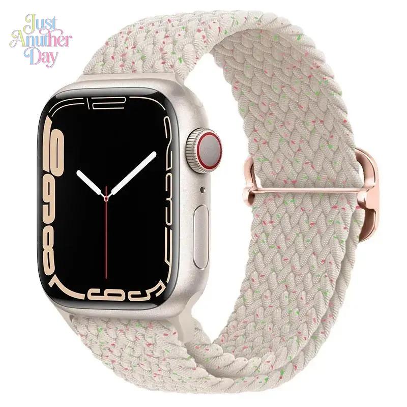Braided Elastic Apple Watch Band – Stretch Strap (38–49mm, Series & Ultra)