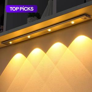 motion sensor light, usb rechargeable led sensor lamp, indoor lighting, wireless led light for kitchen cabinet bedroom wardrobe, ambient lighting, durable, dimmable, smart lighting, durable material