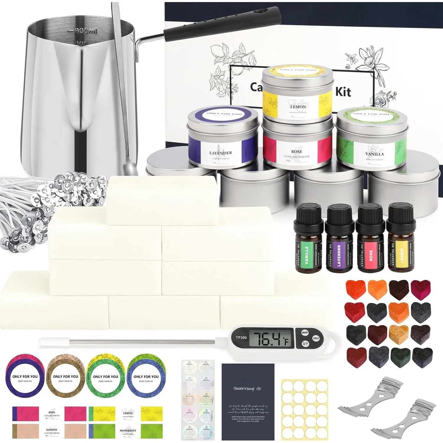 Candle Making Kit, Complete Candle Making Kit for Adults, DIY Starter Soy Candle Making Supplies/Kit, DIY Arts & Crafts Kits  as  Decorations