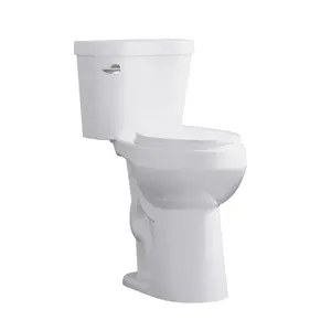 ADA Compliant 21" Elongated Two-Piece Commercial Toilet – Global Comfort Height, Siphonic 1.28 GPF Flush, Soft-Close Seat, Durable Ceramic, Easy Install – Cotton White