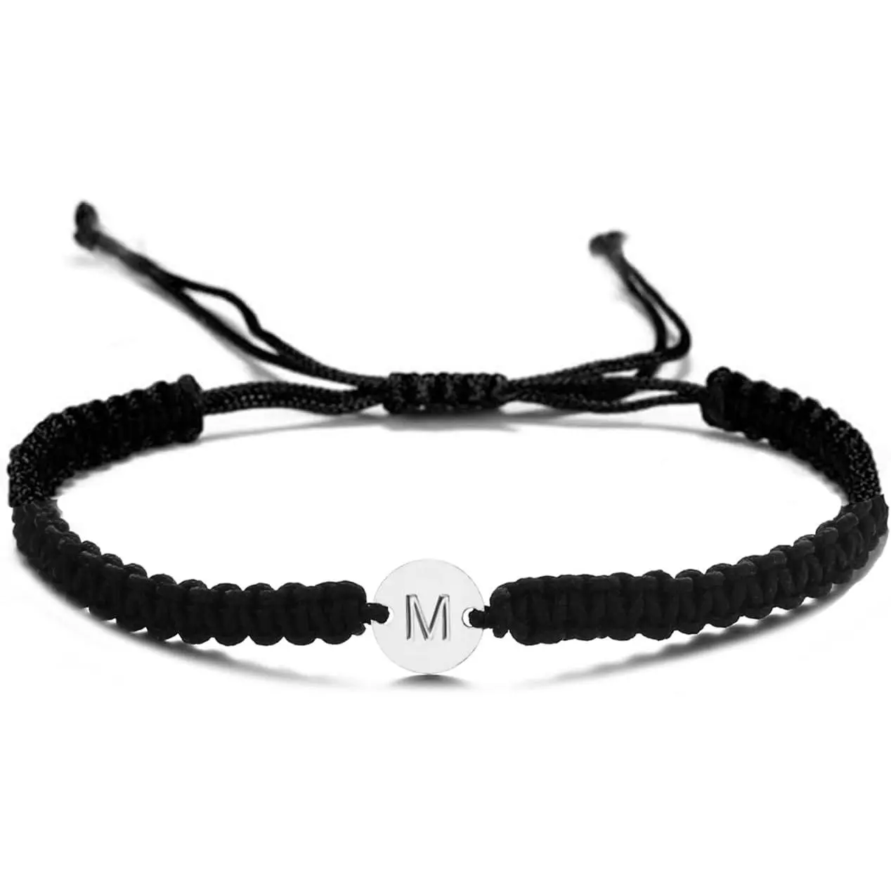 Initial Bracelets for Women Men Stainless Steel Engraved  Disc Monogram Letters  Bracelet Minimalist  Matching Couple Bracelets