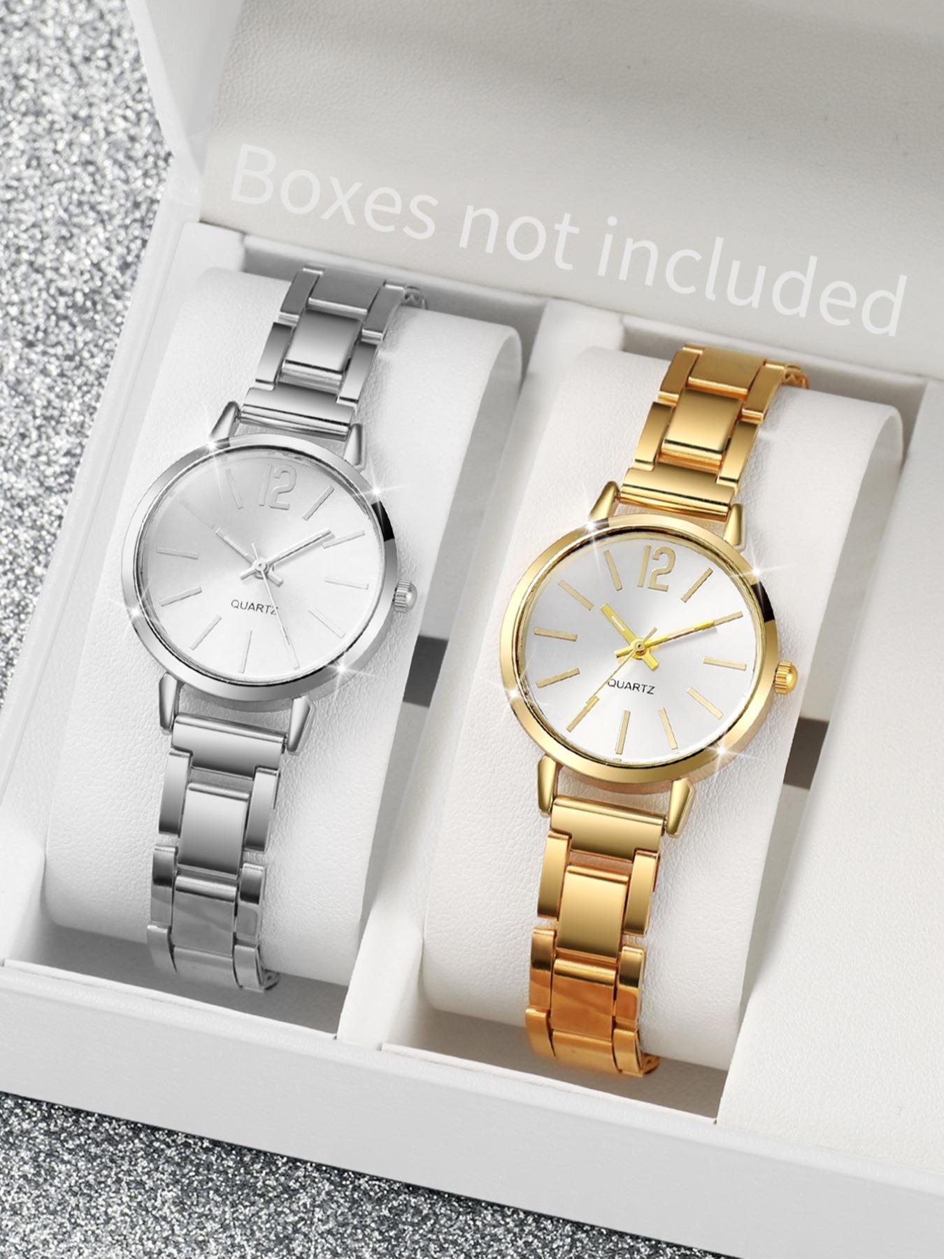 Women's Fashion Simple Round Dial Analog Quartz Watch, with Metal Strap without Box, Watch Clothing Decor, Summer Trendy All-match & Exquisite Watch
