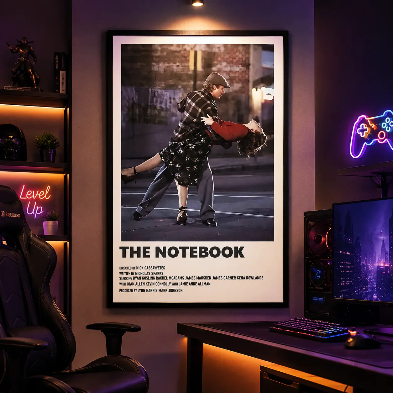 The Notebook Canvas Print Wall Art, Classic Romance Movie Poster Style Artwork, Aesthetic Film Decor for Bedroom Living Room Office Dorm Room Studio, Modern Home Decoration, Unique Couple Gift Idea for Romantic Movie Lovers and Collectors
