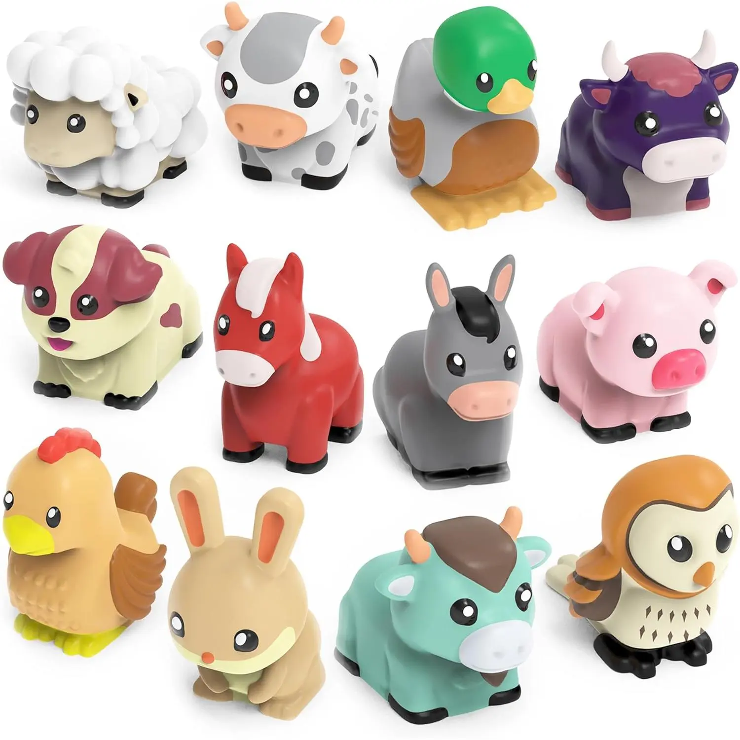 Barnyard ™   Mold Free Bath Toys, 12 Pack |   Sealed, No Hole Bath Toys Design Keeps Moisture Out |   Soft, Squeezable & Float on Water |   Farm Animals Baby & Toddler Bathtub Toys |   Baby Pool Toys