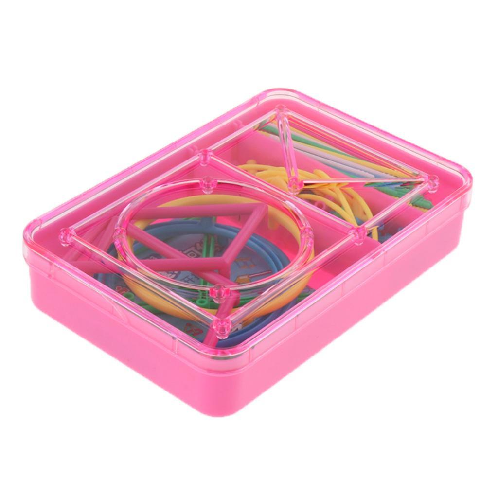 Blue Pink Random Color Box Of DIY 3D Shape Geometric Model Kid Math Geometry Educational Aids Learning Math Manipulatives Set