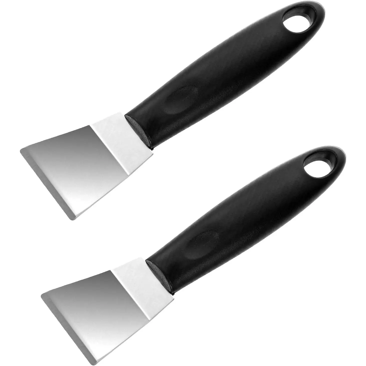 2Pack Metal Small Scraper Stainless Steel Cleaning Scraper Griddle Tool Oven Scrapers Tool Grill Induction Hob Stoves Scrapers Stiff Grill Pan Spatula for Kitchen Cleaning Wallpaper Outdoor BBQ