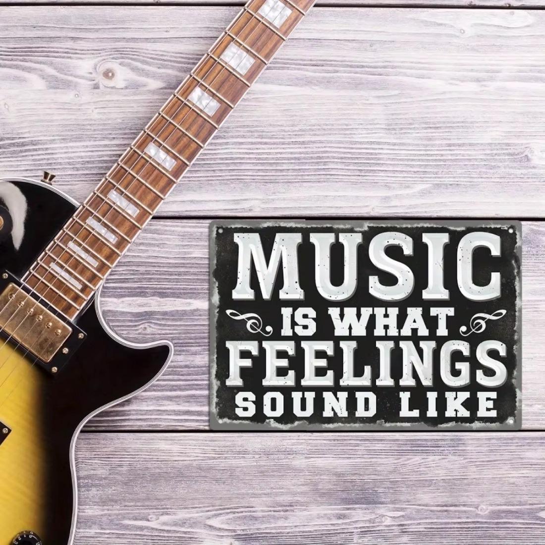 Vintage Music Themed Metal Sign, Wall Decor for Music Lovers, Wall Art for Coffee Bar & Home Decor, Perfect Gift for Coffee Bar & Home Decor