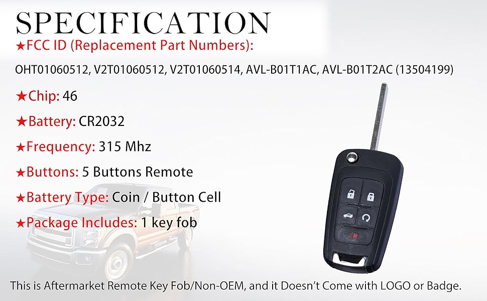 Key Fob Case Cover Replacement Fits for Chevy Cruze Camaro Impala Equinox GMC Terrain Buick Regal Lacrosse 2010 2011 2012 2013 2014 2015-2017 Keyless Entry Remote Control Key Fob Shell Key Fob Case Cover Replacement Fits for Chevy Cruze Camaro Impala Equinox GMC Terrain Buick Regal Lacrosse 2010 2011 2012 2013 2014 2015-2017 Keyless Entry Remote Control Key Fob Shell