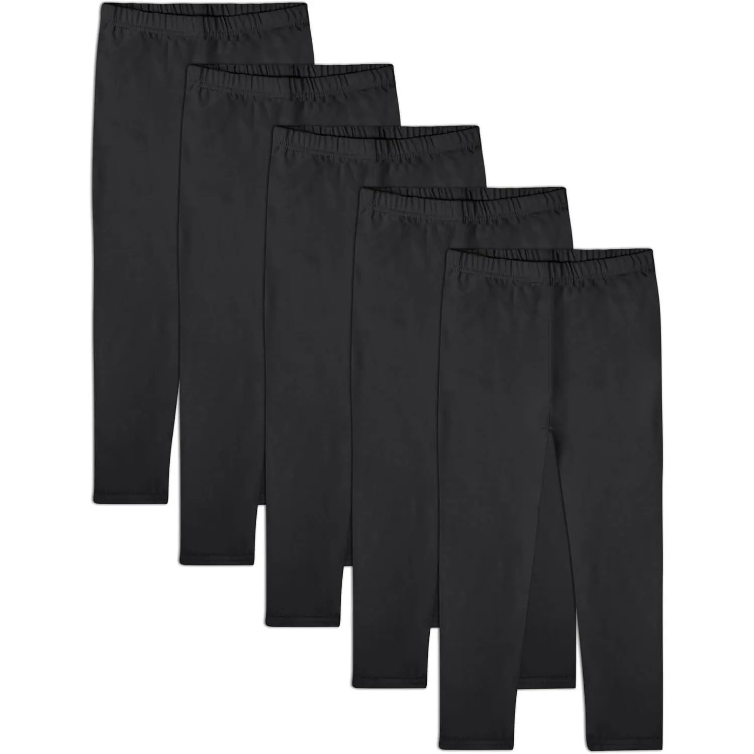 5 Pack Toddler and Baby Girls Cotton Leggings Pants Full Length Basic Leggings Stretchy Legging Tight Pants