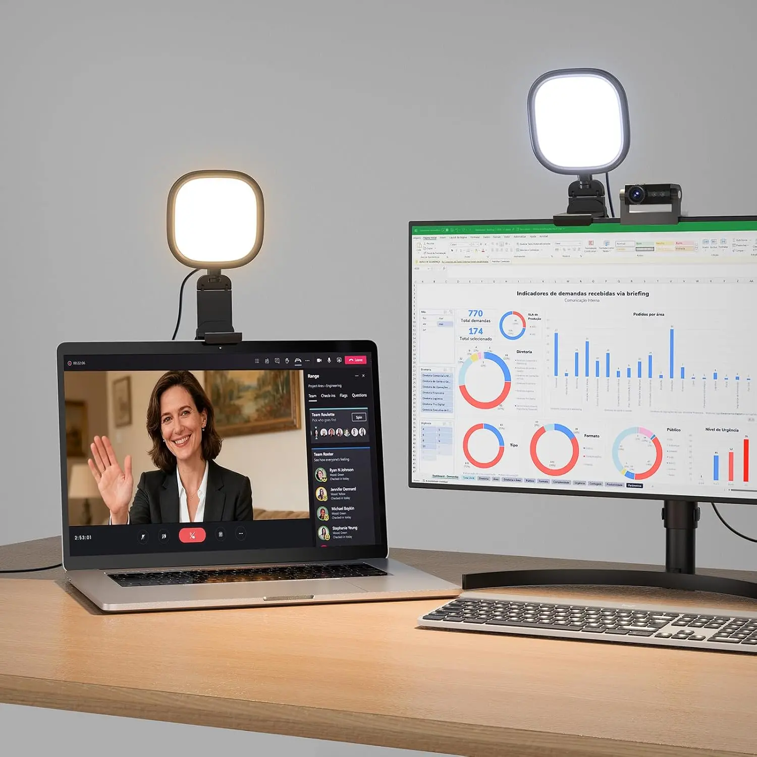 Webcam Ring Light for Laptop,  & Desk - Screen-Safe Clip | Eye-Caring Diffused LED Light with Adjustable  Mount, CRI 97.8+, 50 Lighting Modes for Zoom, Video Calls & Streaming
