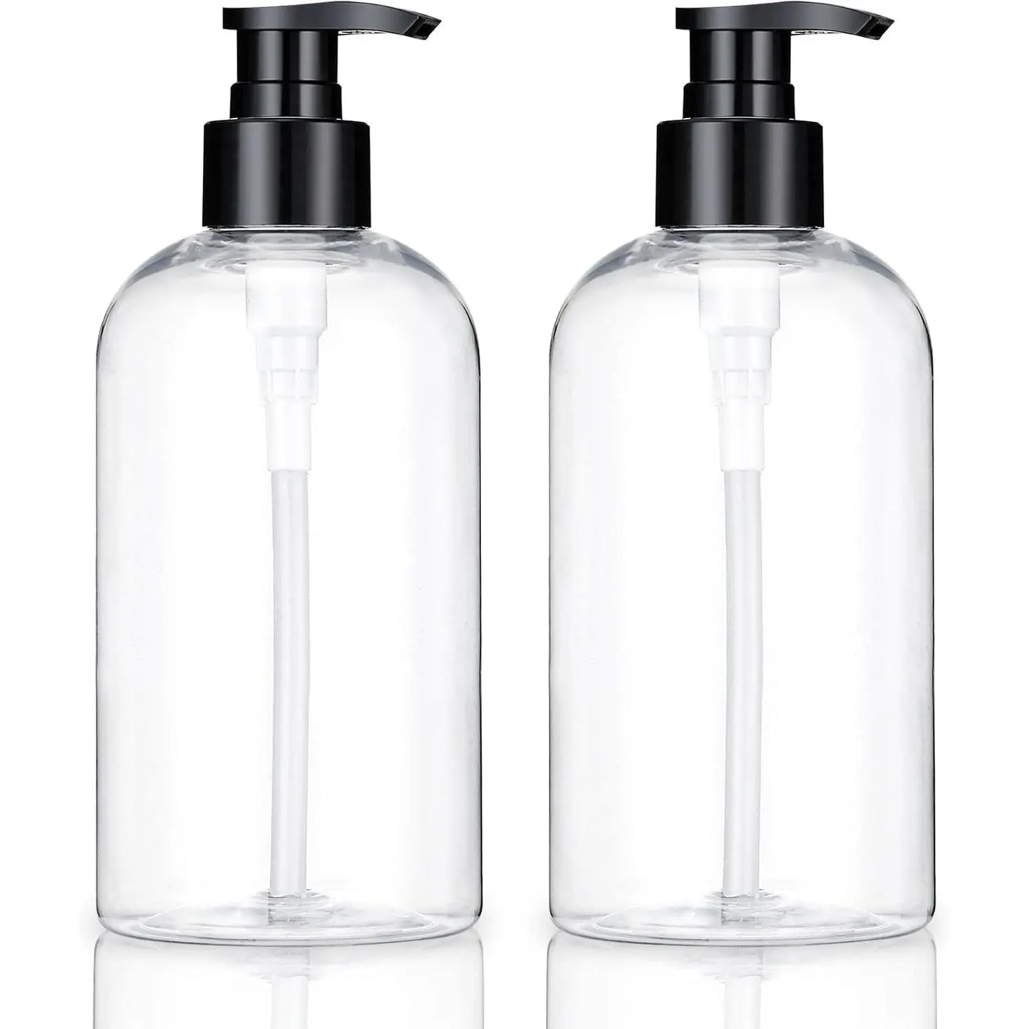 2 Pack 10oz Clear Plastic Pump Bottles Refillable Shampoo Conditioner Dispenser BPA Free for Lotion, Liquid Soap, Massage OilGift