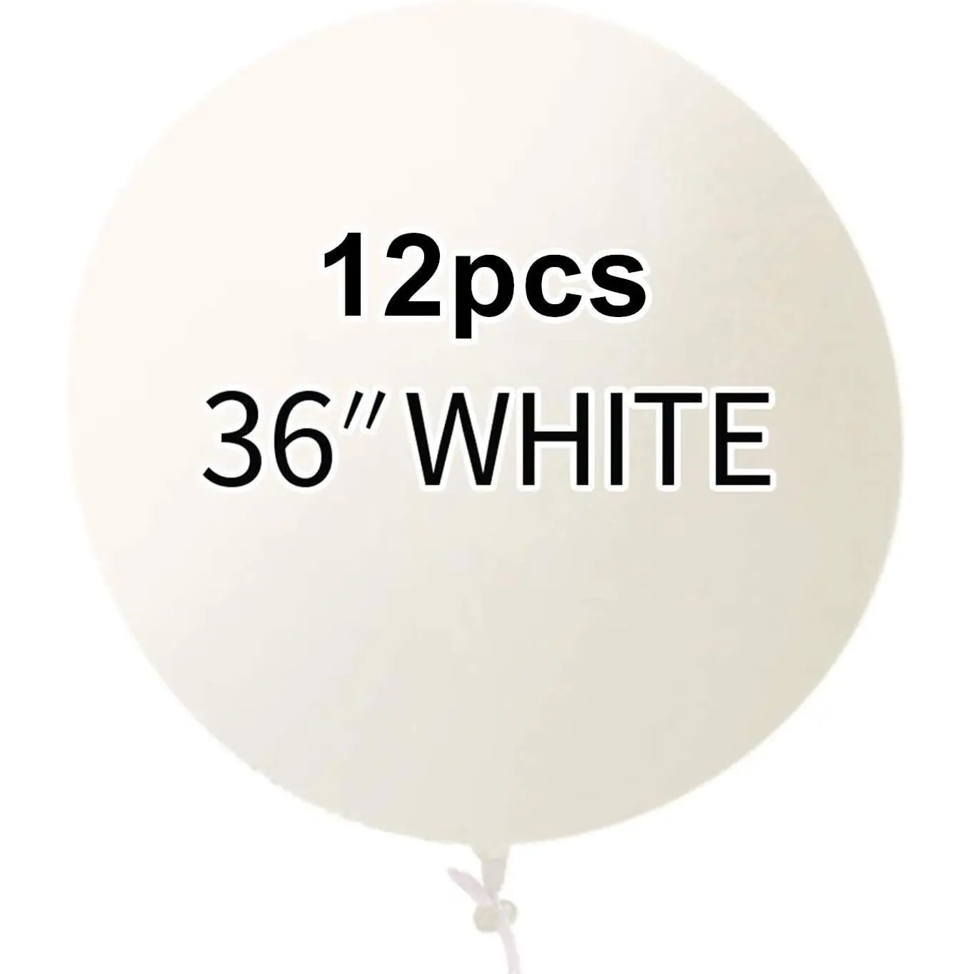 36 Inch Latex Round White Balloons( Helium Quality),Giant Balloons for Photo Shoot/Birthday/WeddingParty/Festivals/Event Decorations(12PCS)
