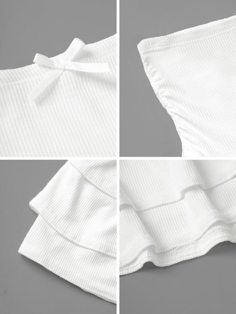 Spring and Summer Y2K Sexy Casual Ruffle High Waist Bow Half Skirt Mini Skirt