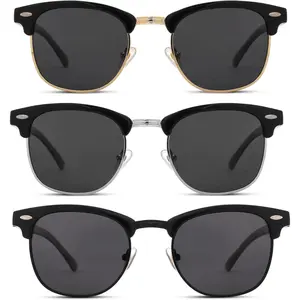 Semi-Rimless Polarized Sunglasses UV 400 tection for Women Men
