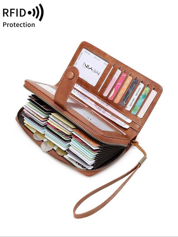 2026 NEW Women's Minimalist Casual Solid Color Long Wallet Multi Card Slot Zipper Card Holder Fashion for Women Girls TikTokShop