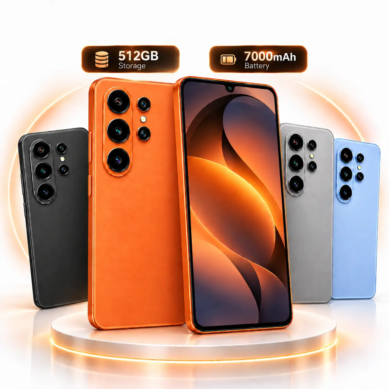 Smart Android Phone  6.88" Large Screen, Android 16 Unlocked Smartphones 16(4+12) GB+128GB/1TB, 32MP+13MP, Dual SIM/Face ID/GPS/OTG, Only for T-Mobile, Black  Smart Phone