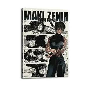 (New Product Launch)Jujutsu Kaisen Maki Zenin Anime Poster JJK Wall Art Print Gift Decor